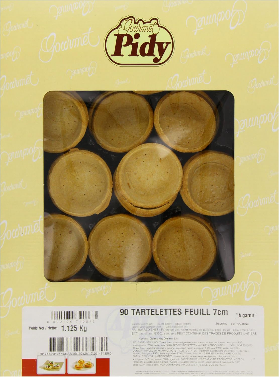 Pidy Tartelette Feuilletee Savoury Tartlet, 7 cm - 90 Portions