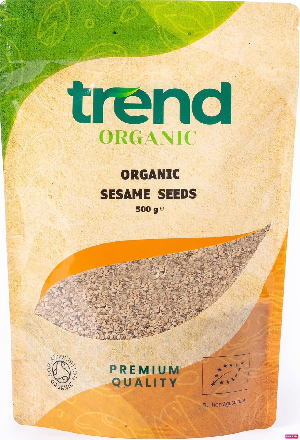 Trend Organic Whole Sesame Seeds Fibre – Good Source of Protein, Dietary Fiber, Healthy Fats, and Essential Minerals – Certified Organic, Vegan, GMO-Free, No Additives No Preservatives, Raw, 500g