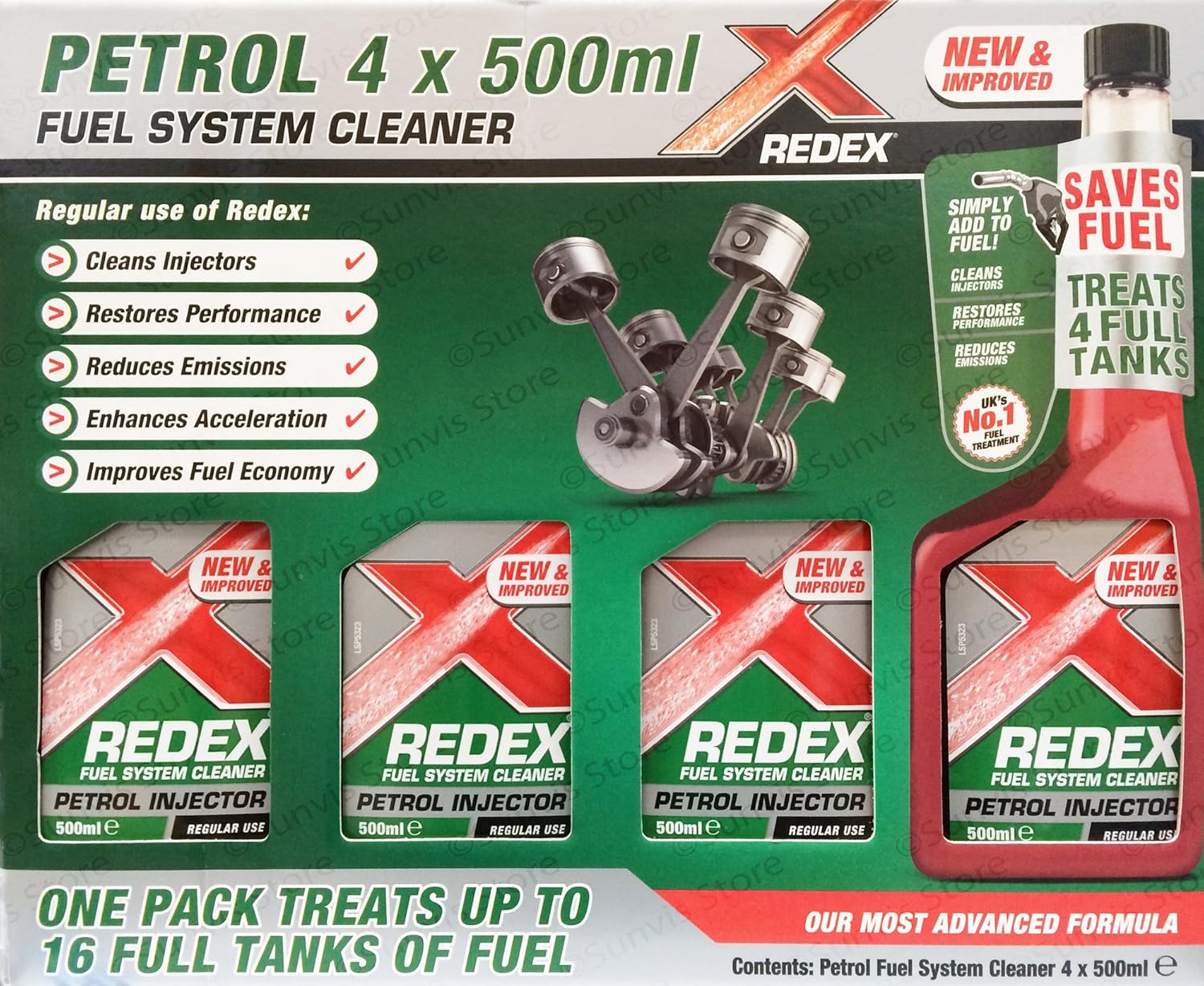 REDEX Petrol Fuel System Cleaner 4 x 500ML