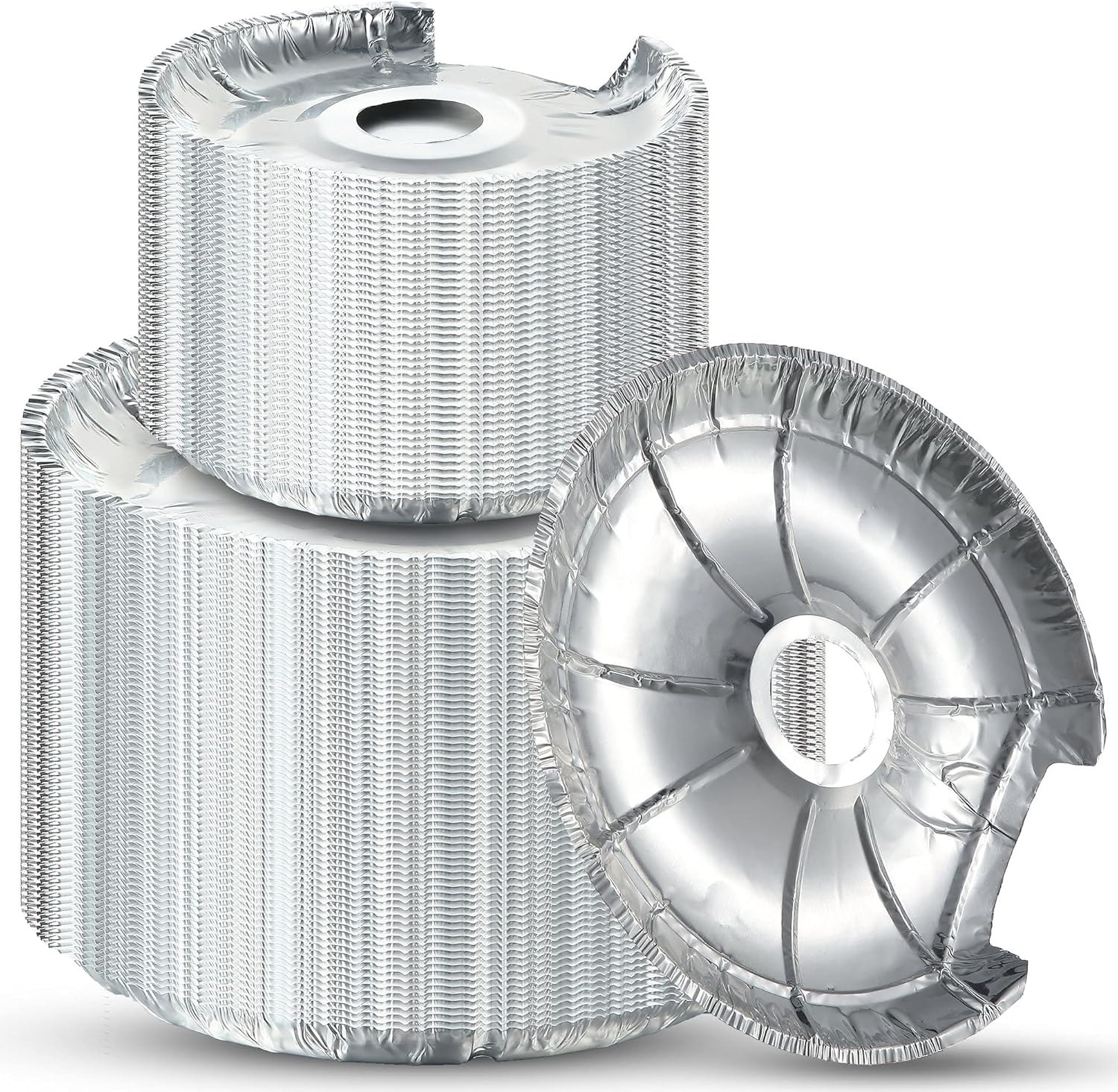 Dreyoo 60 Pieces Electric Stove Burner Covers, Disposable Aluminum Foil Drip Pan Liners, 6.25 and 8 Inch Round Burner Liners to Keep Stove Top Clean from Oil and Food Drips