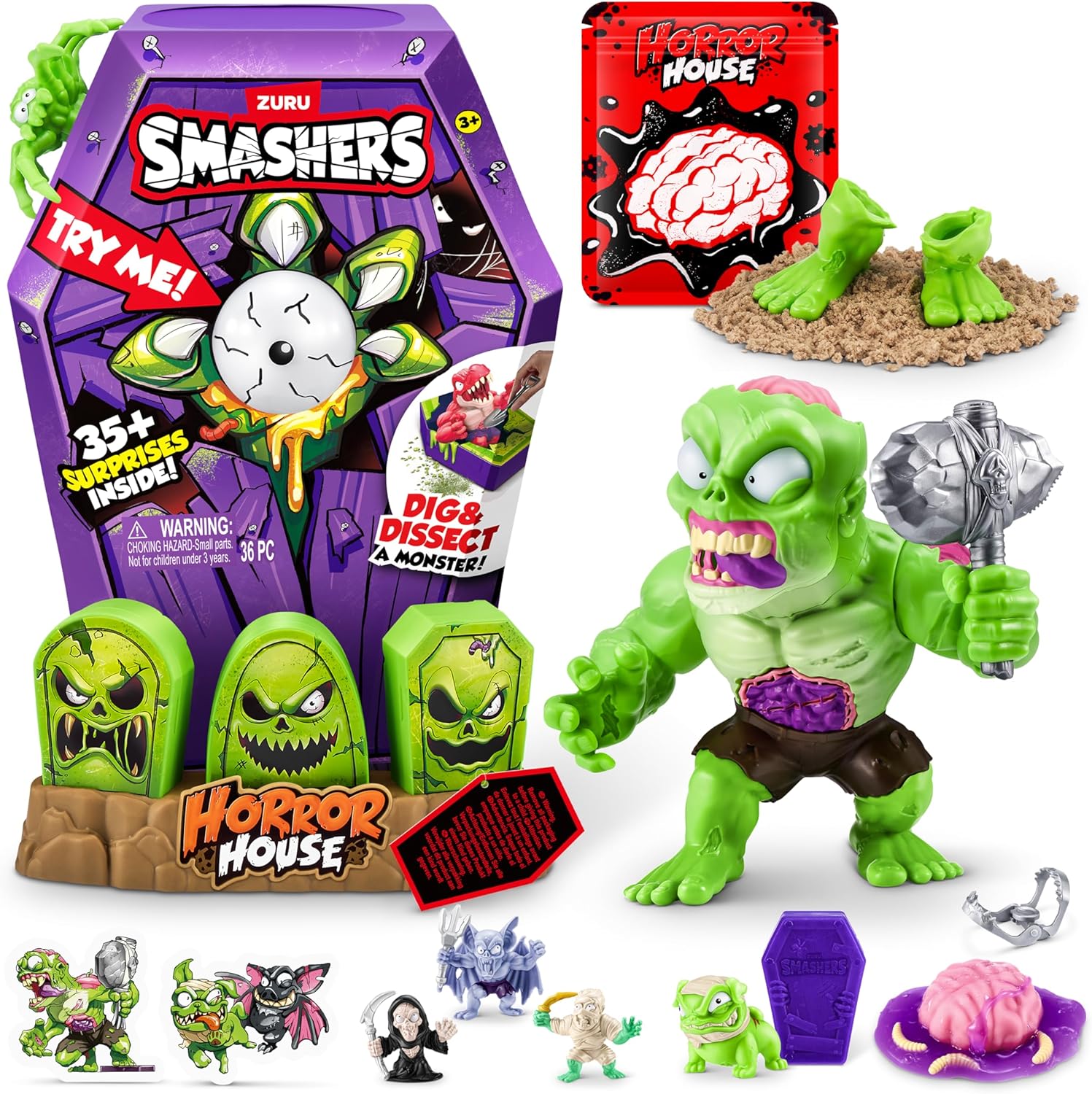 Smashers Mega Horror House (Brain Dead) by ZURU, Interactive Toy, Collectable Toy for Kids and Teens