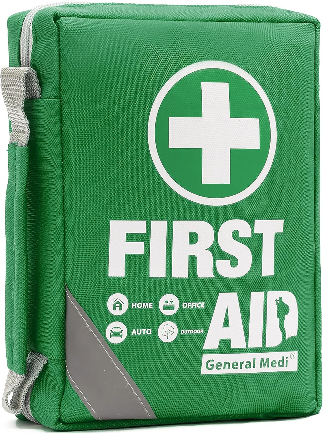 General Medi First Aid Kit -Compact First Aid Bag(175 Piece) - Reflective Bag Design- Includes Instant Cold Pack,Emergency Blanket for Home, Office, Vehicle,Camping, Workplace & Outdoor