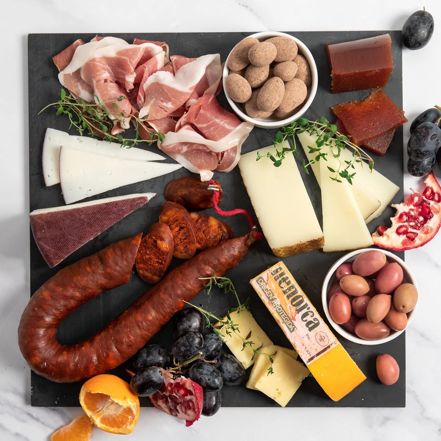igourmet The Best of Spain Assortment - Includes: Gourmet Spanish Ham, Manchego Cheese, Drunken Goat Cheese, Mahon Cheese, Spanish Olives, Chocolates, Chorizo, and Quince Paste (Membrillo)