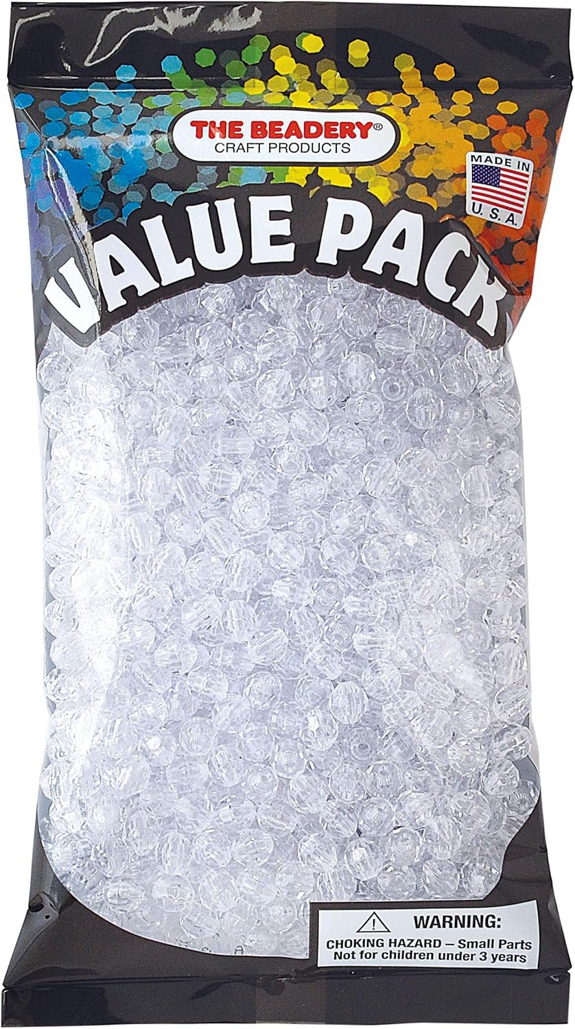 The Beadery 8mm Faceted Bead in Crystal, Small, 900-Pieces