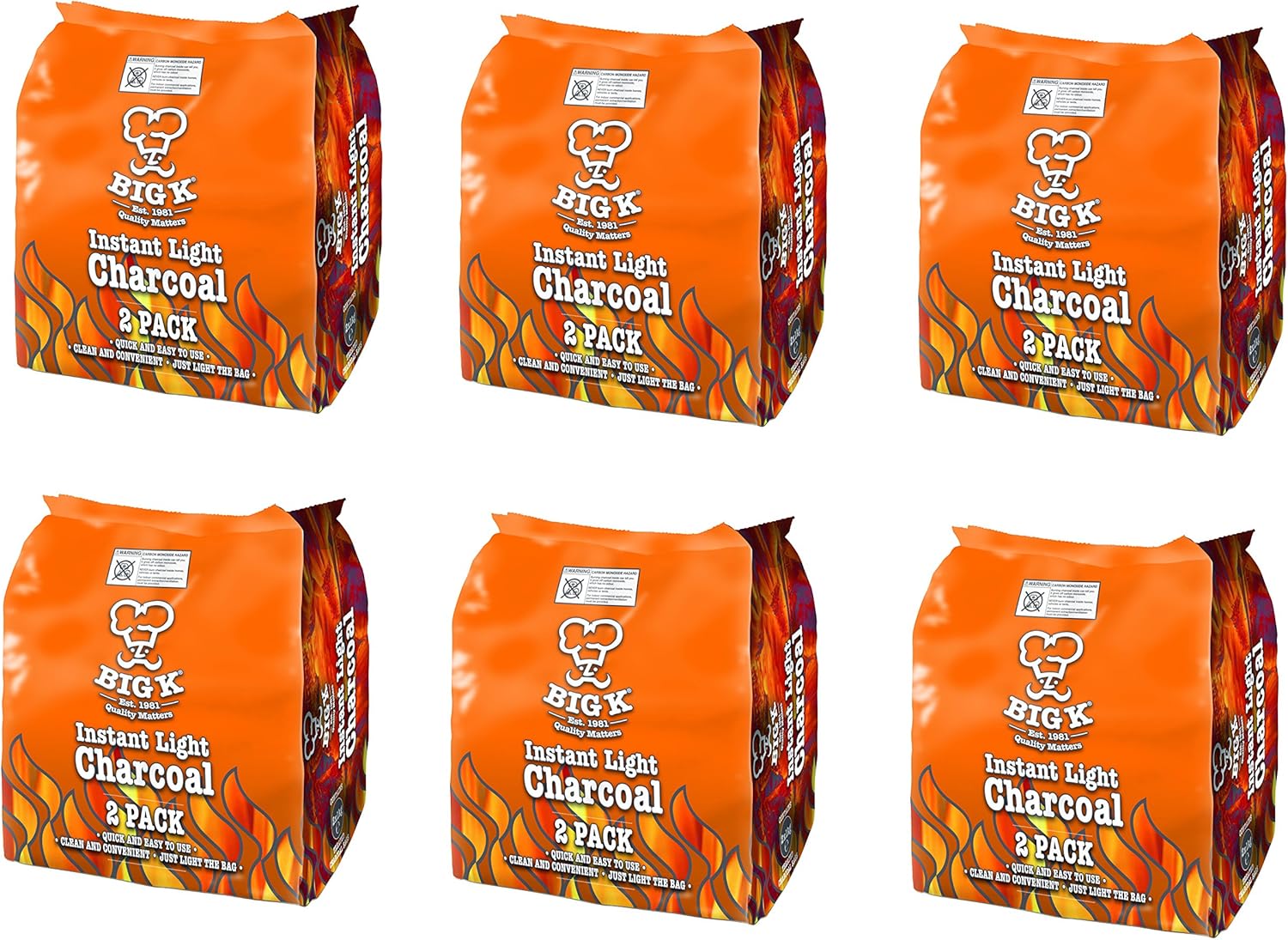 Instant Light Charcoal 12kg (12 x 1kg bags) Instant Lighting Charcoal Char coal BBQ Barbecues