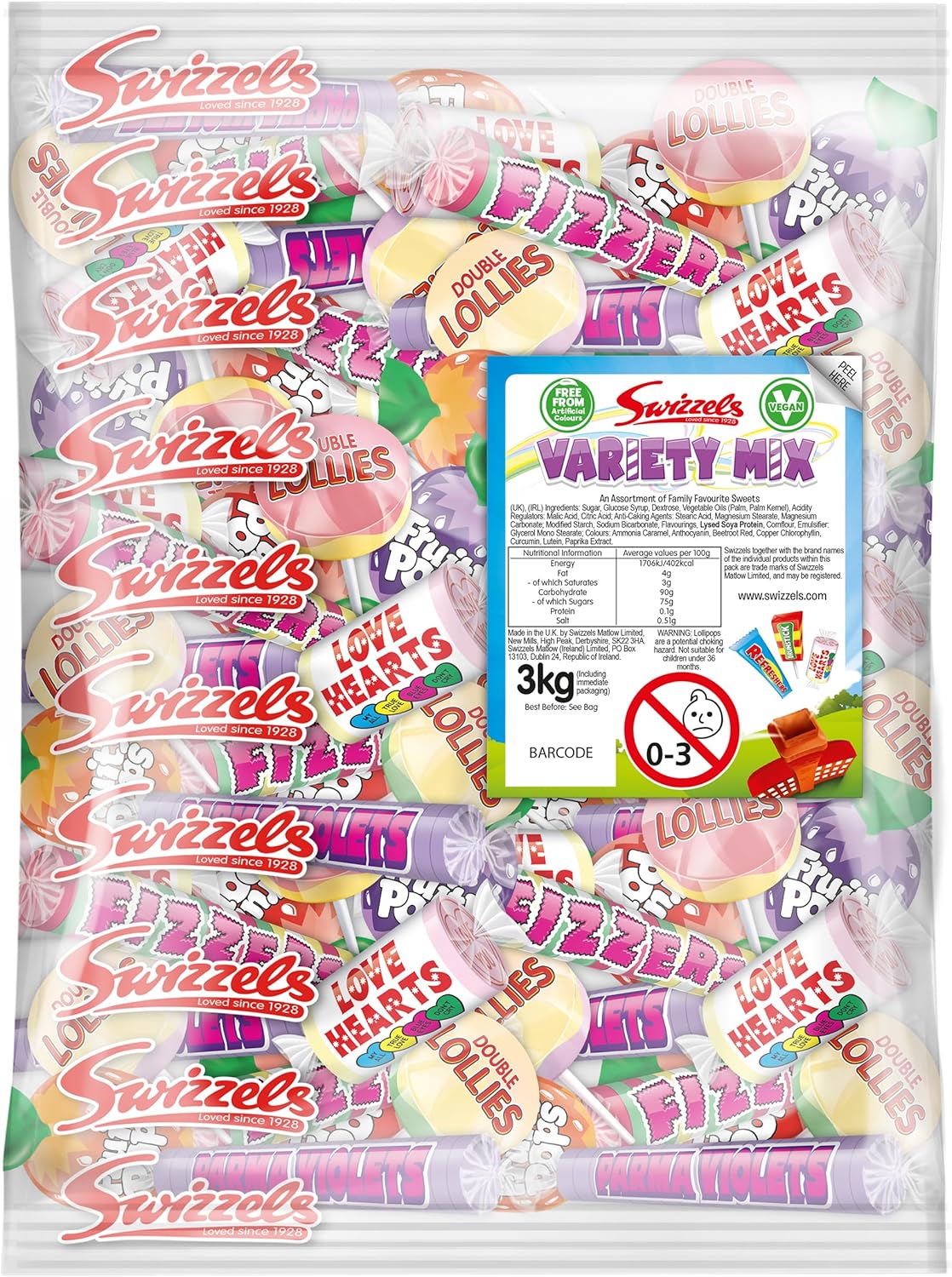 Swizzels Variety Mix, Bulk Mixed Sweets and lollipops Bag, 3 kg (Pack of 1)