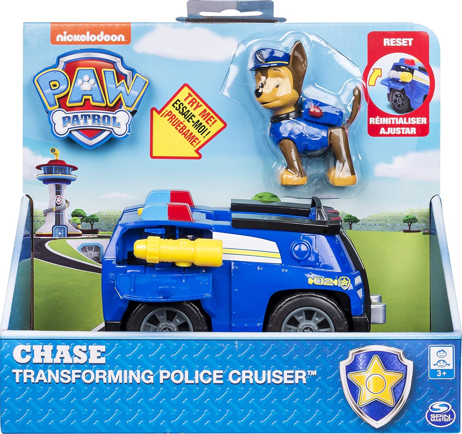 Paw Patrol Chase’s Transforming Police Cruiser with Flip-open Megaphone, for Ages 3 and Up