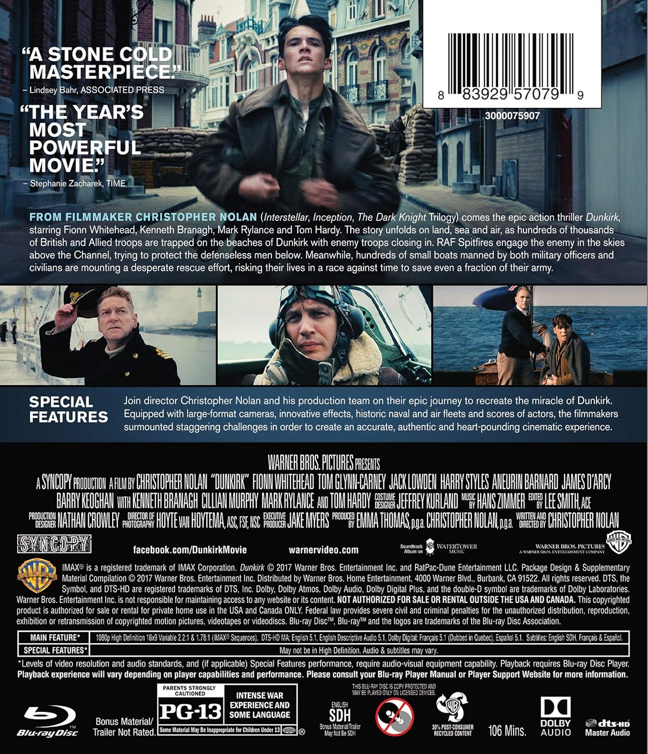 Warner Home Video Dunkirk (2017) (Blu-ray + DVD + Digital)
