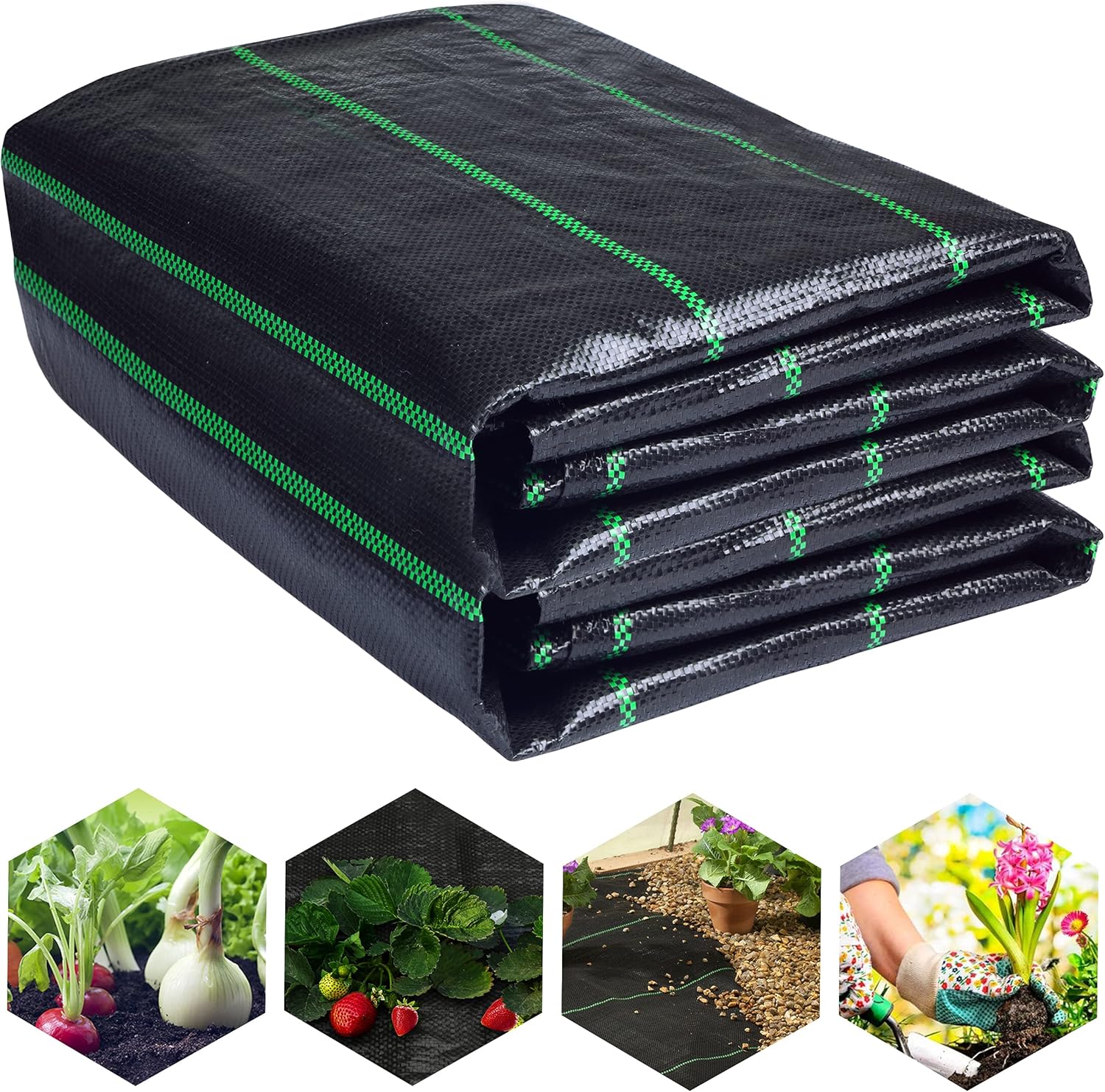 LawnScape Weed Control Membrane 2M x 10M UV Stabilized Woven PP Nature Friendly Heavy Duty Weed Barrier Fabric for Garden, Ground, Cover Sheet, Raised Bed Liner, Under Decks, Gravel and Walkways