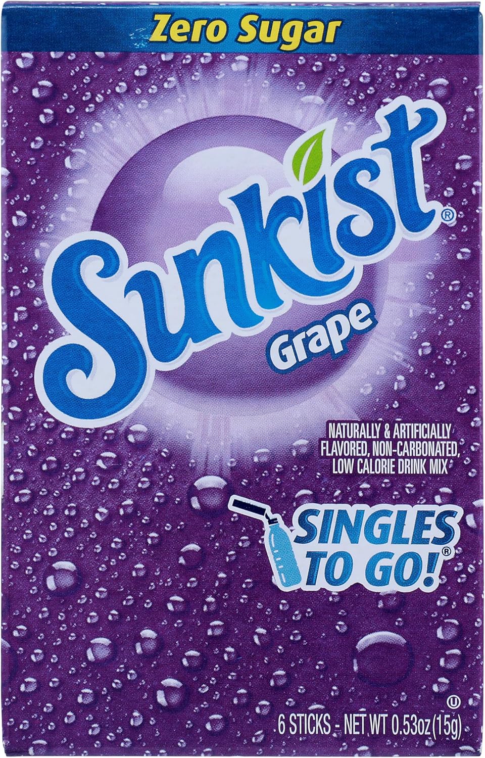 Sunkist Grape Singles to Go Zero Sugar Powdered Drink Mix 15g (0.53 OZ)