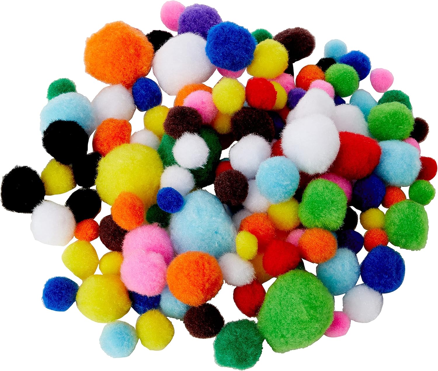 Creation Station Pom Poms Assorted Colours & Sizes (100)