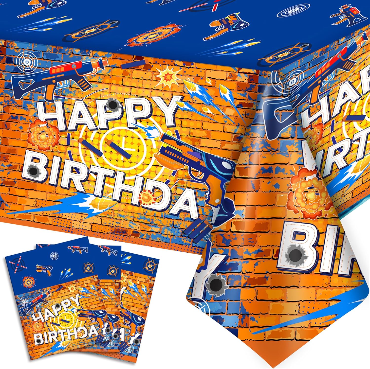 Huxolynifty Dart Party Supplies Dart War Party Table cloth, 3 Pcs Dart War Birthday Table cloth Dart Battle Tablecloth for Dart Party of Boys Girls Dart Birthday Party Decorations Supplies