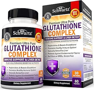 Glutathione Supplement Liver Detox with Quercetin Vitamin C Milk Thistle Alpha Lipoic Acid Liver Supplement & Immune Support Pills - Natural Immunity Defense Health Formula & Liver Cleanse 500mg 60ct