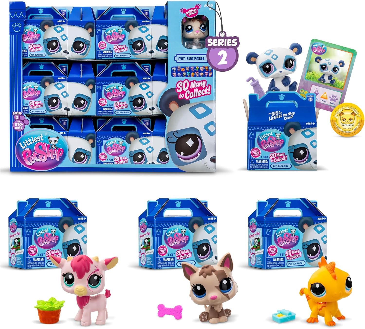 Littlest Pet Shop - Pet Surprise Display, 18 Pet Collector Set - Series 2 - LPS Gen 7, Authentic Mystery Figures, Surprise Collectible Kidult Toy, Girls, Boys, Kids, Tweens Ages 4+