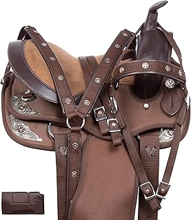10" 12" 13" Synthetic Western Youth Kids SEAT Quarter Horse Saddle TACK PAD Headstall REINS Breast Collar Set