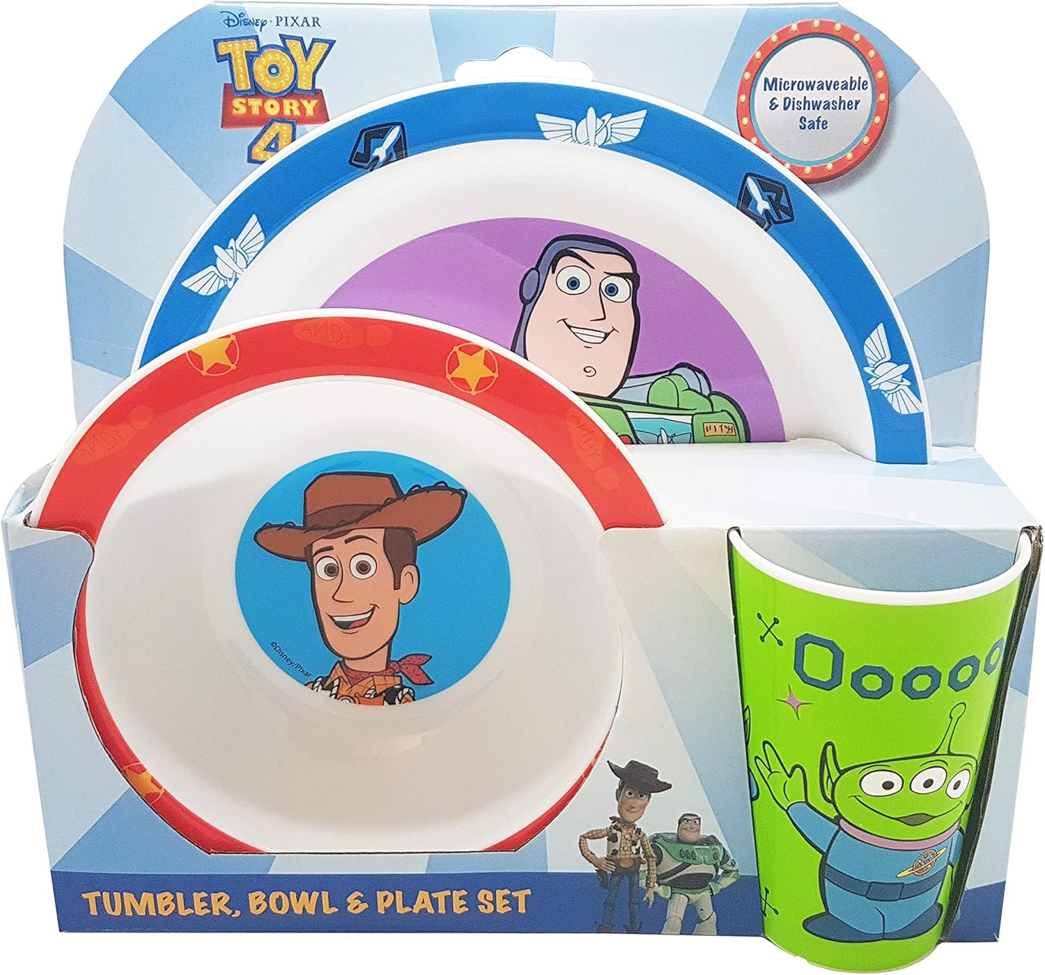 Disney Toy Story Kids 3 Piece Reusable PP Plate, Bowl & Cup Children – Dinnerware Tableware Set for Mealtimes at Home, On Holiday or at Picnics – for 24 Months & Up, Recyclable Lightweight Material
