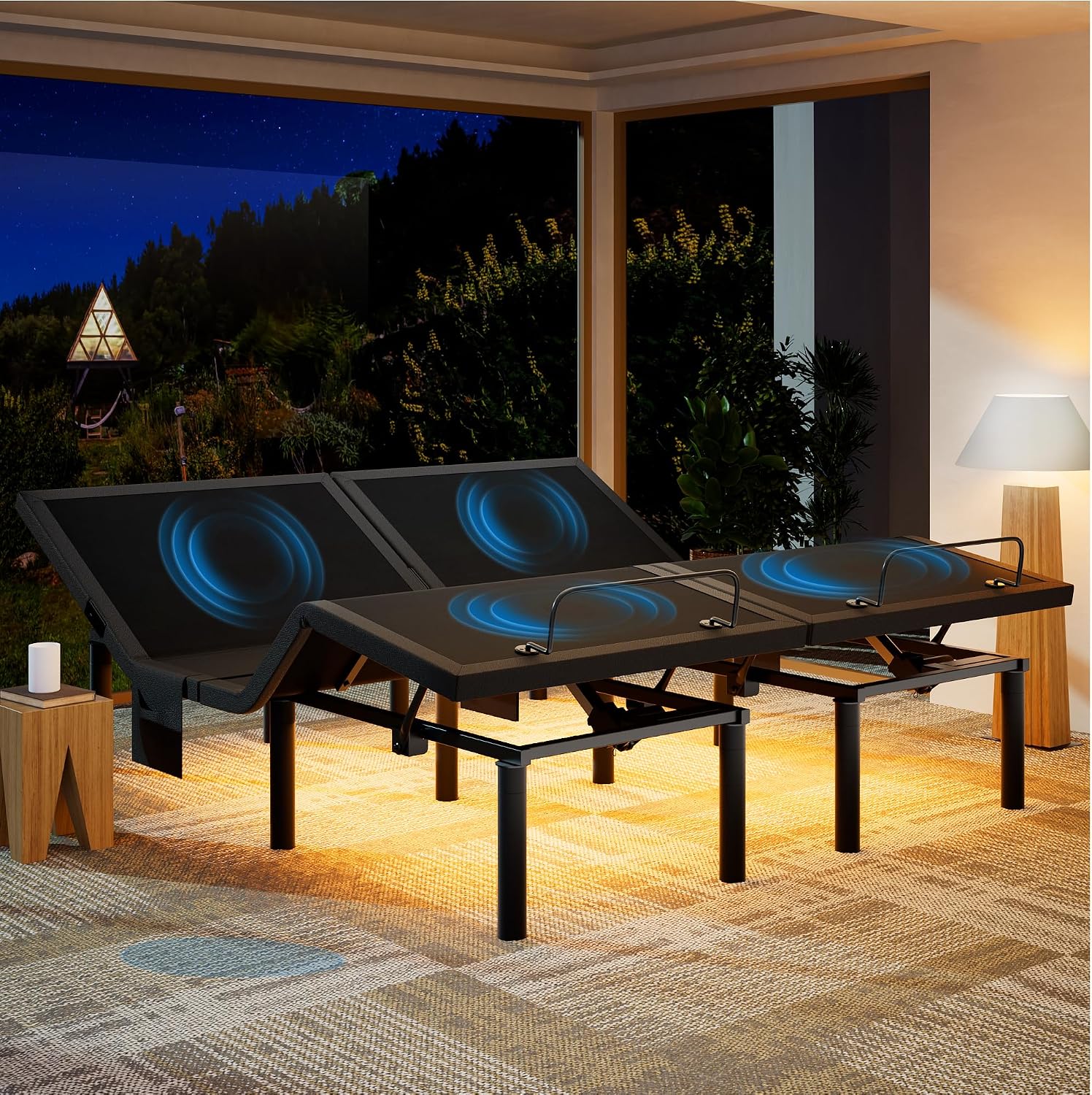 Marsail Split King Adjustable Bed Frame Electric Bed Bases with Massage