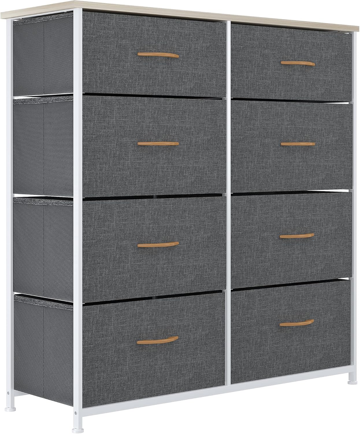 YITAHOME Chest of Drawers, Cationic Fabric 8-Drawer Storage Organizer Unit for Bedroom Living Room Closet, Sturdy Steel Frame, Easy Pull Fabric Bins & Wooden Top, Fabric Dresser
