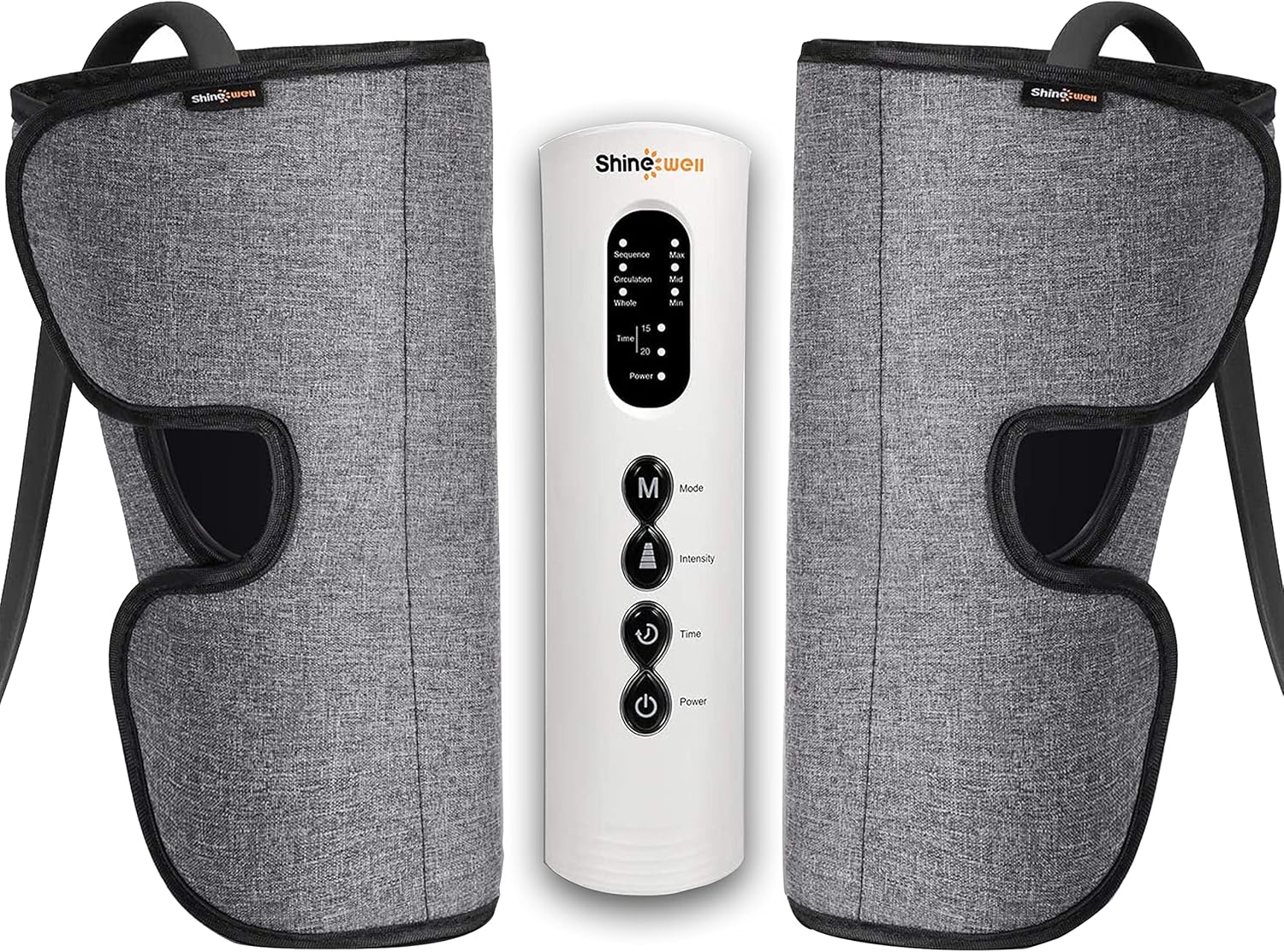 SHINE WELL Calf Massager for Circulation, Leg Compression Massager for Circulation with 3 Modes 3 Intensities 2 Timing, for Restless Legs Syndrome Relief, FSA HSA Eligible