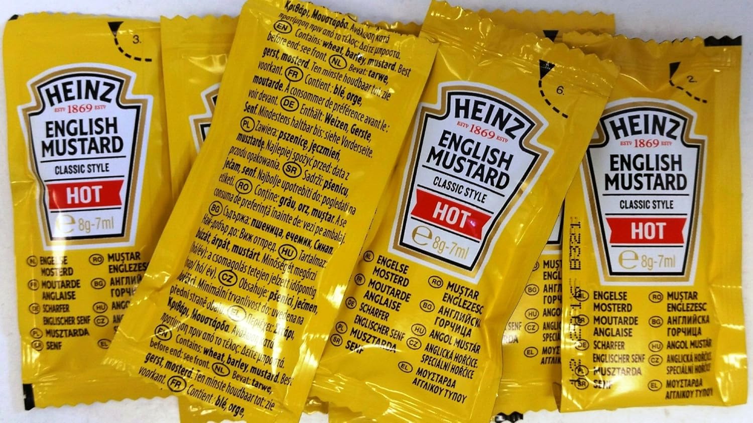 12 x Heinz English Mustard - Individual 5g sachets