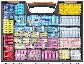 Kuject Ultimate Heat Shrink Wire Connectors, 1500PCS Waterproof Electrical Spade Connectors kit, Insulated Crimp Ring Fork Spade Terminal T-Tap Solder Butt Splice Connectors for Marine Boat Truck