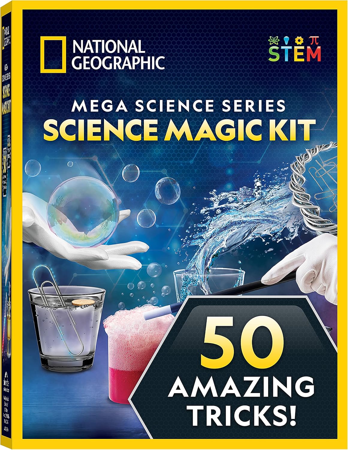 NATIONAL GEOGRAPHIC Science Magic Kit – Science Kit for Kids with 50 Unique Experiments and Magic Tricks, Chemistry Set and STEM Project, A Great Gift for Boys and Girls (Amazon Exclusive)