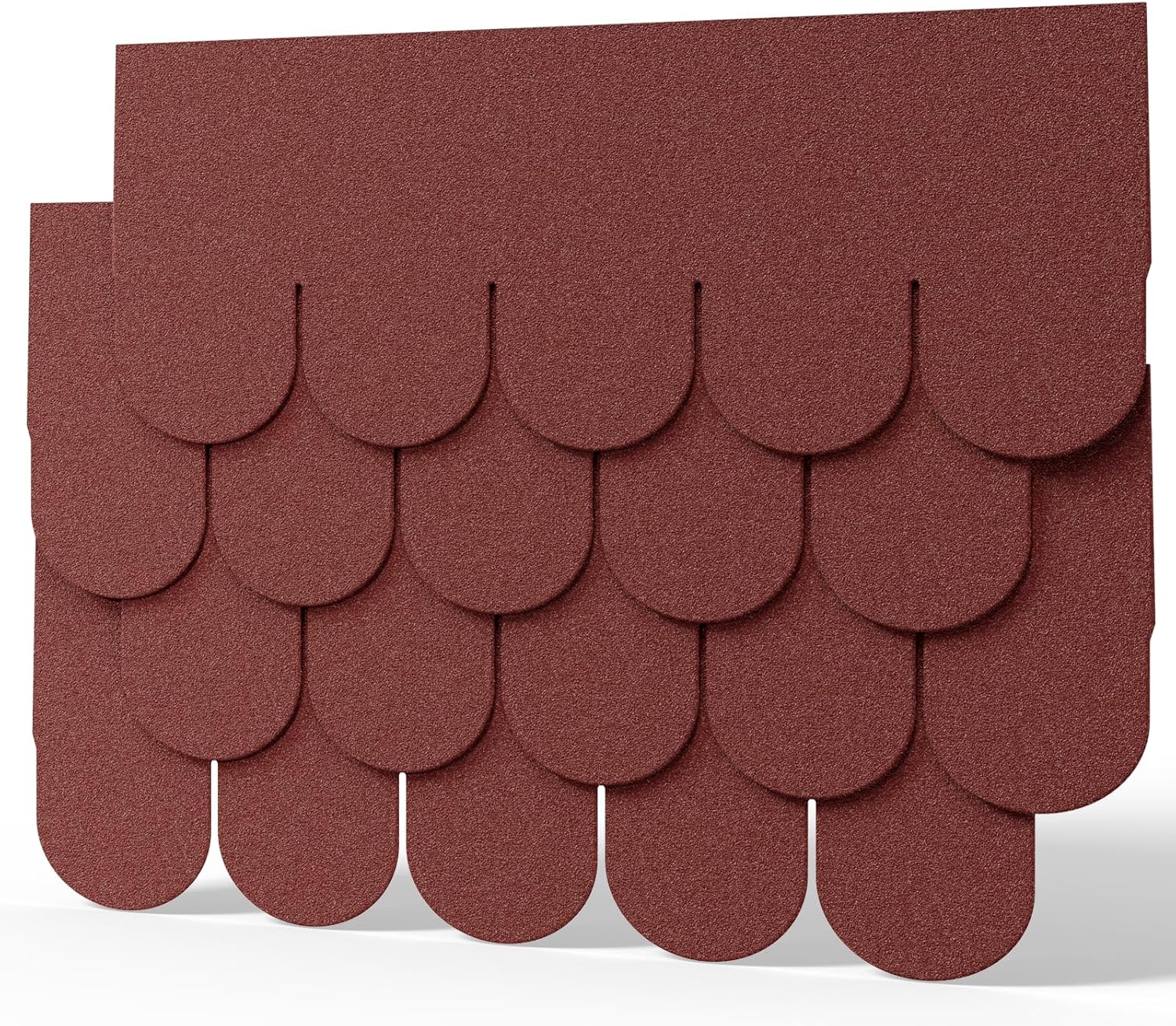 INMOZATA 18pcs Asphalt Roof Shingles, 2.61sqm Self-Adhesive Sheds Roofing Felt Shingles Tiles for Roof of Sheds, Weather Resistant Heavy-Duty Roofing Tiles(Fish-Scale Shingles, Red)