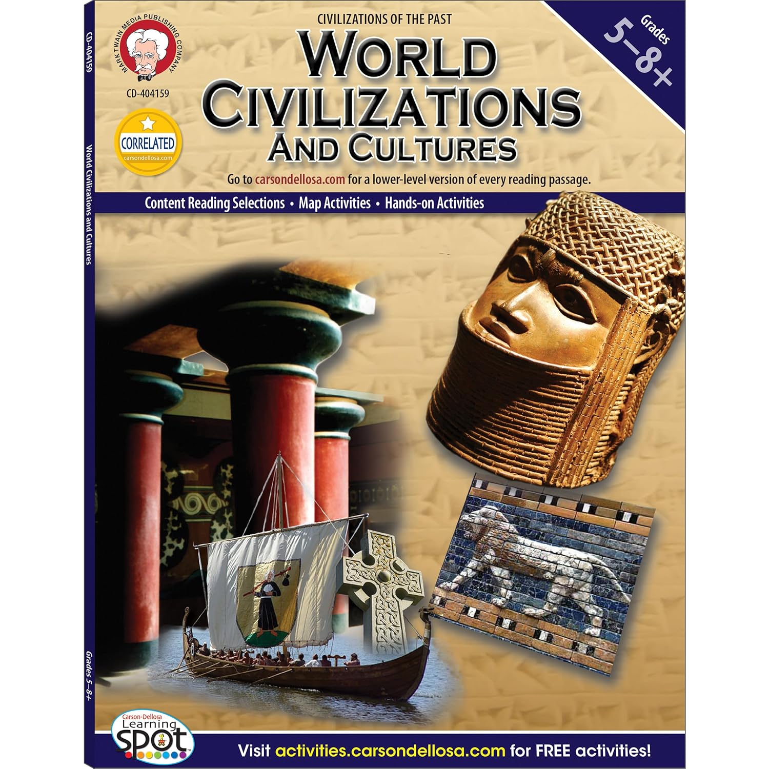 Mark Twain World Civilizations and Cultures World History Workbook, Grades 5-8, Ancient History and Ancient Civilizations, 5th Grade Workbooks and Up, Classroom or Homeschool Curriculum