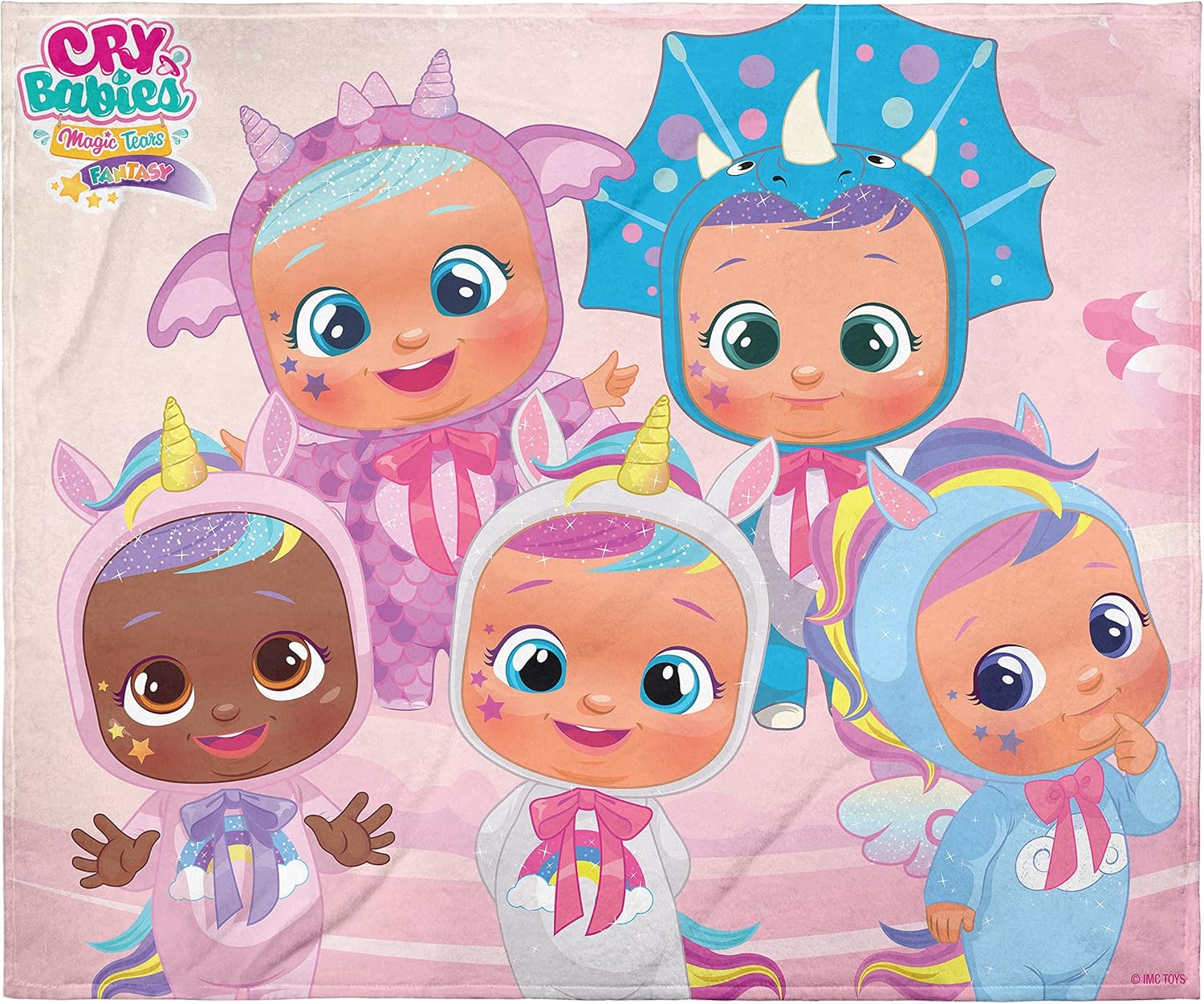 Cry Babies Dolls Super Soft and Cuddly Plush Fleece Throw Blanket