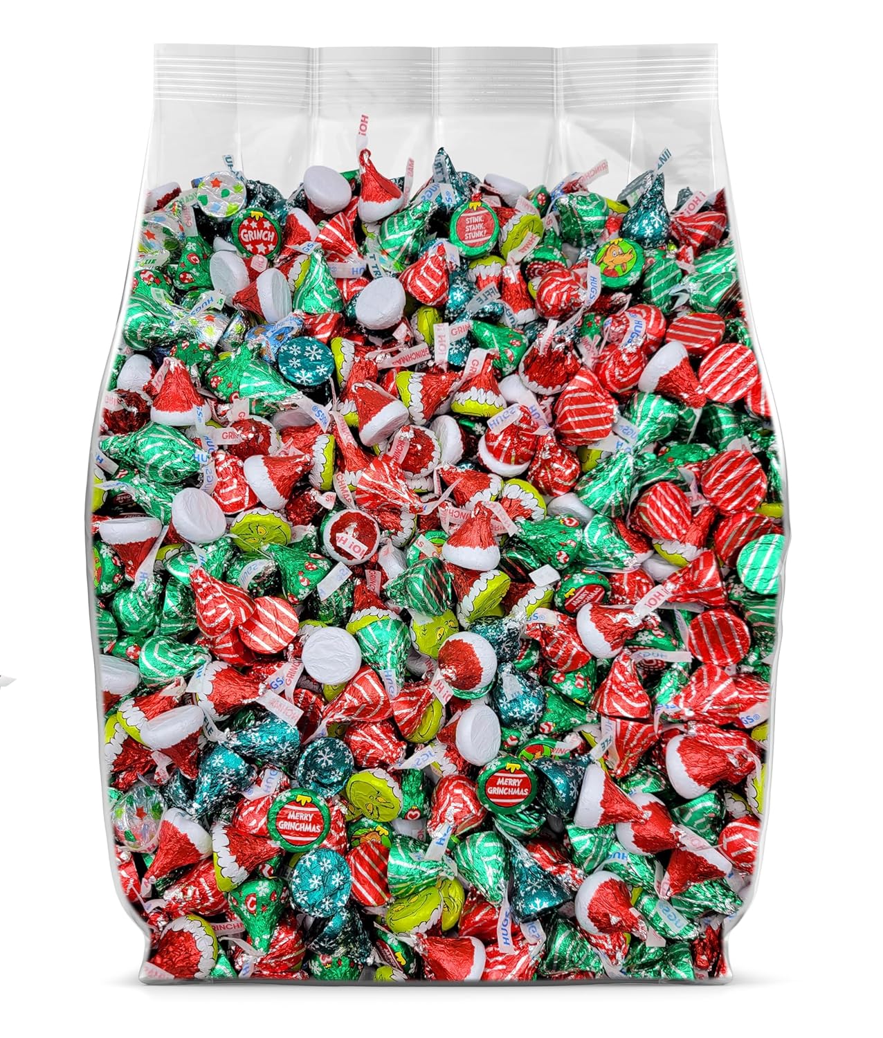 Christmas Kisses Chocolate Candy Variety Pack - 5lb Bulk Kisses and Hugs Chocolate Candy Individually Wrapped for Stocking Stuffers, Secret Santa, Gift Bags & Holiday Party Favors - Bulk Christmas Candy Assortment - Holiday Candy - 5 Pounds