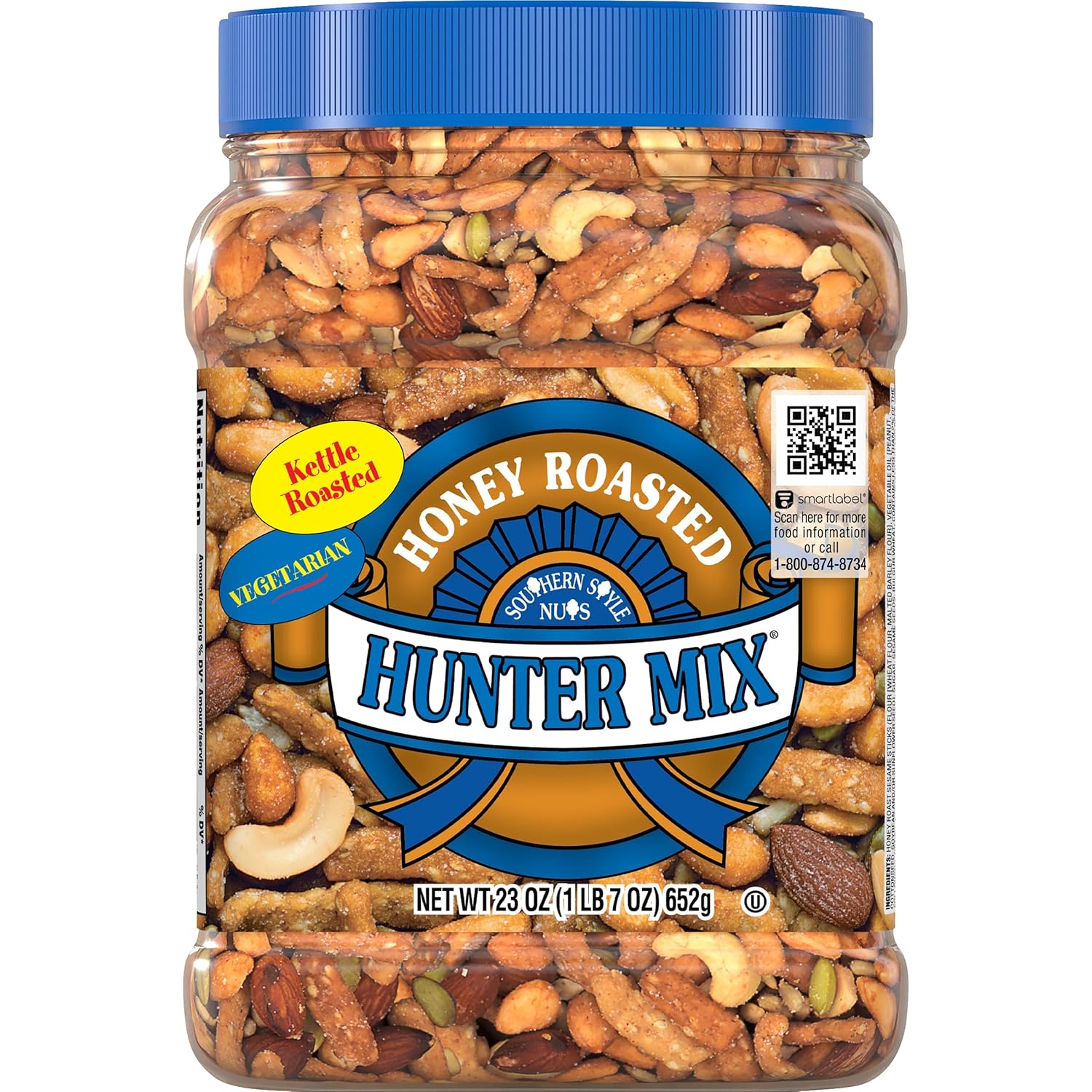 Southern Style Nuts Honey Roasted Hunter Bulk Trail Mix, 23 oz (Pack of 1), Honey Roasted Sesame Sticks & Peanuts, Sunflower Kernels, Almonds, Cashews & Pepitas, Mixed Nuts, Snacks for Adults & Kids