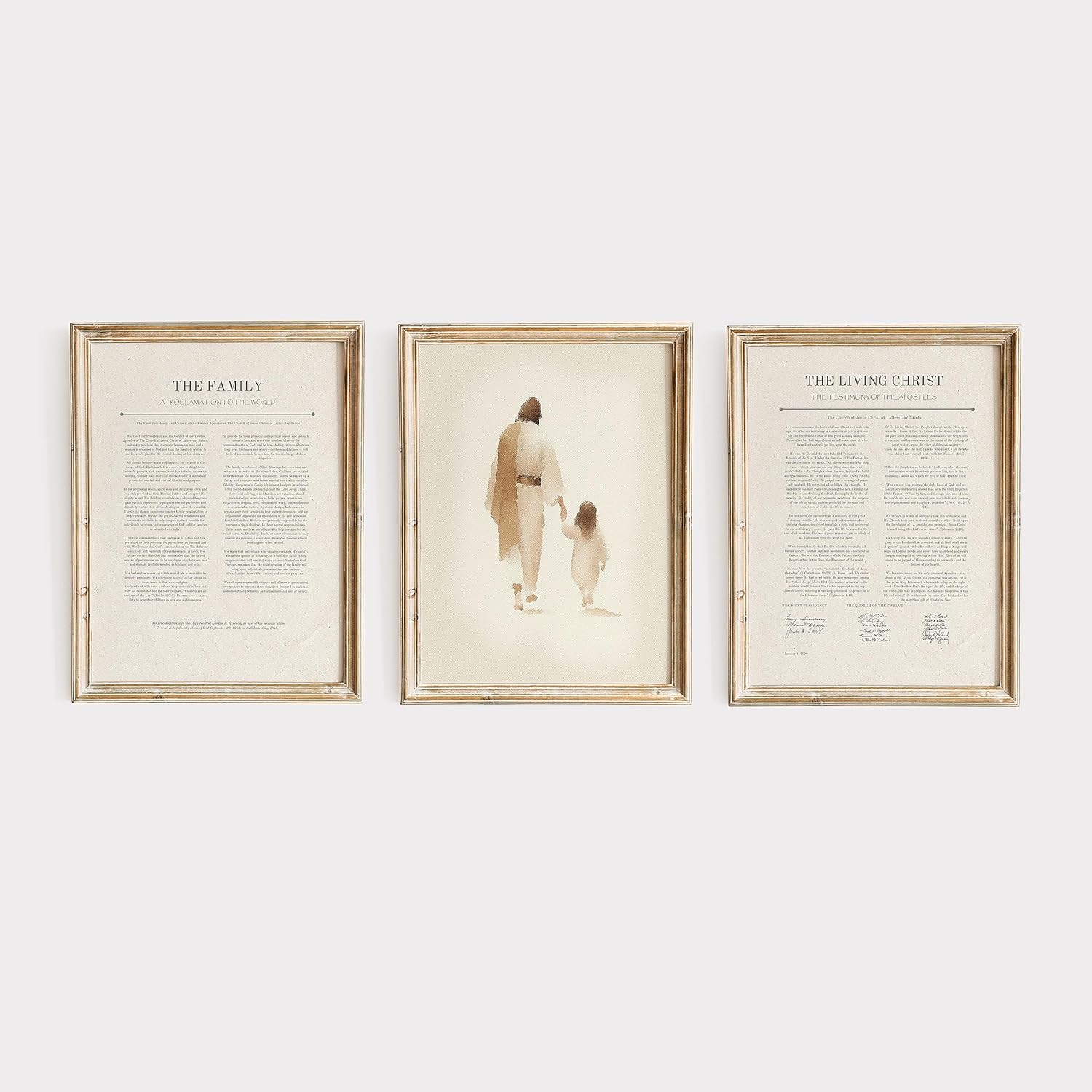 The Way He Leads, Bible Wall Art Jesus Poster Religious Wall Decor Christian Boho Home Decor, LDS Scripture Wall Art (8" x 10" Unframed, Set of 3 (A))