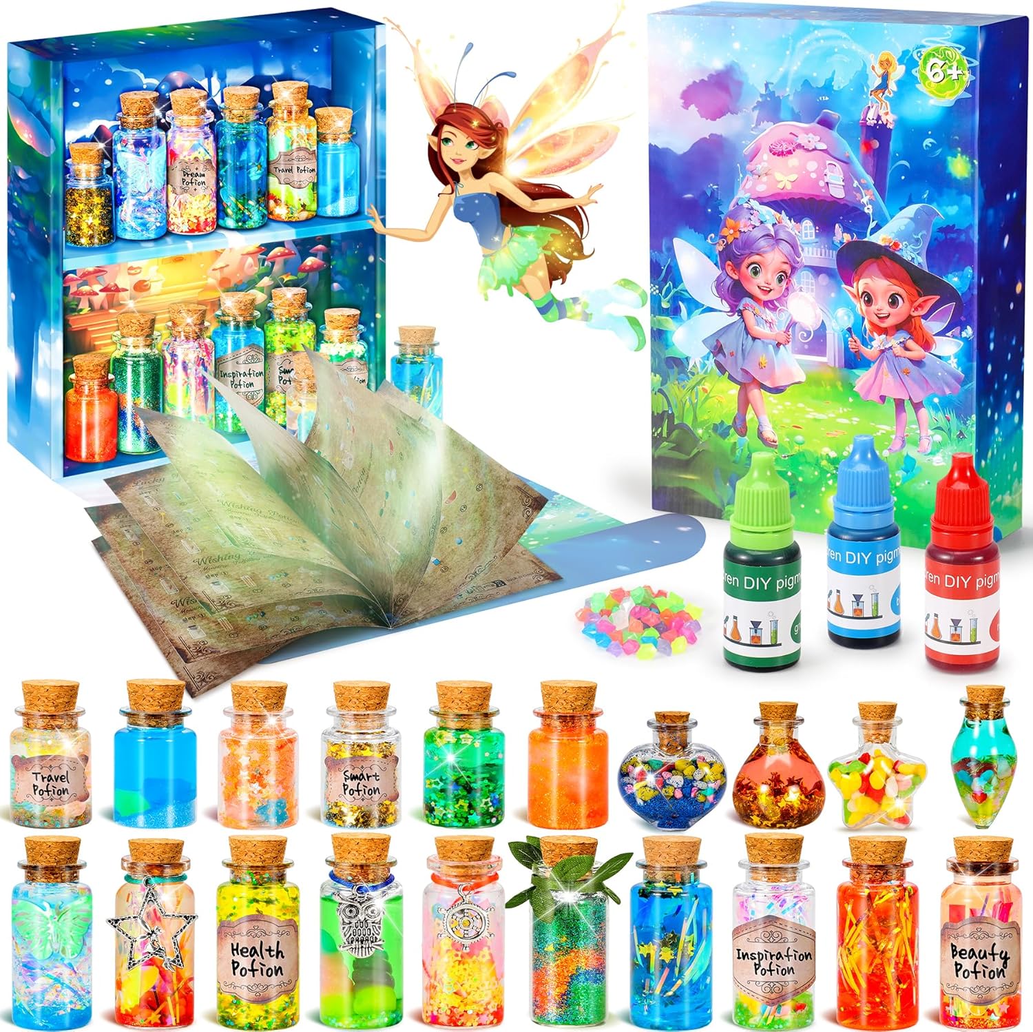 Lovchil Magic Wizard Potions Kit for Kids, 20 pcs Mystery Potion Making Kit for Children, Halloween Crafts/Halloween Gifts/Christmas for Boys Girls Ages 6 7 8 9 10+