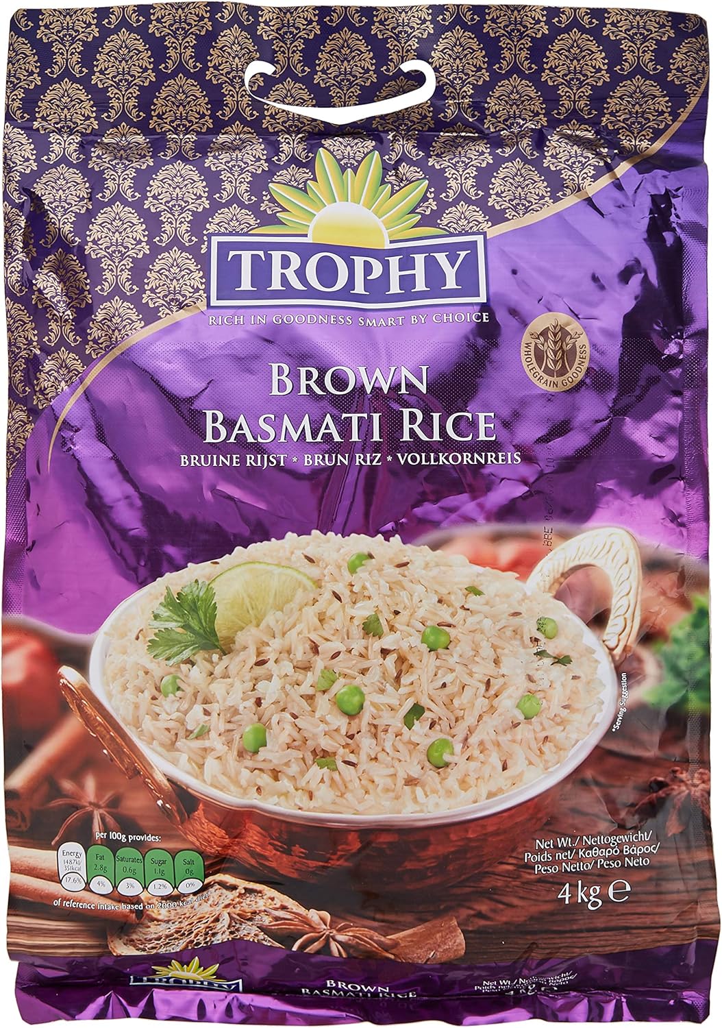 Trophy Wholegrain Brown Basmati Rice, 4 kg