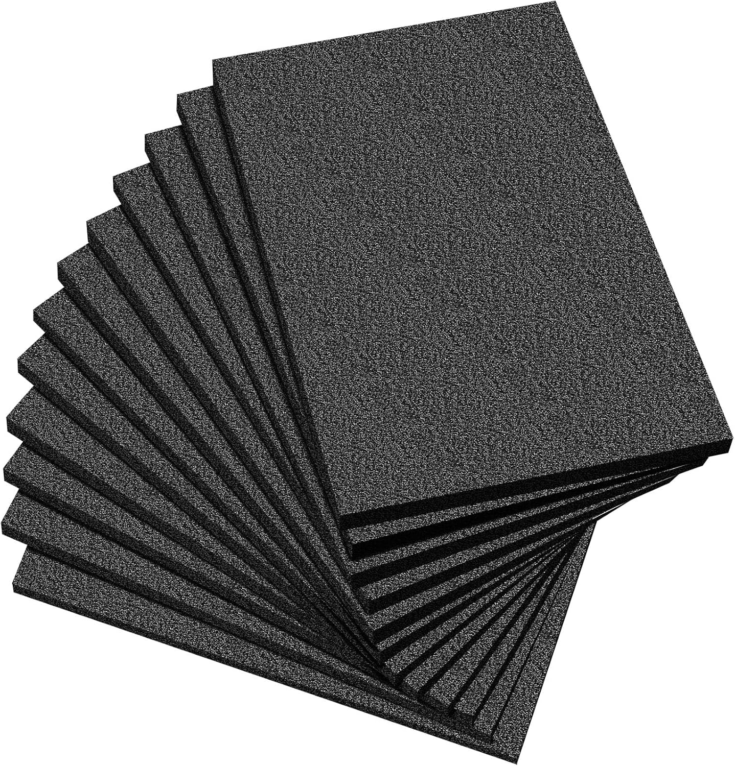 Frienda 12 Pcs 12" x 8" x 0.5" Polyethylene Foam Sheet 1/2 Inch Thick Firm Black Foam Padding PE Packing Pieces Inserts for Cases Craft Shipping Moving