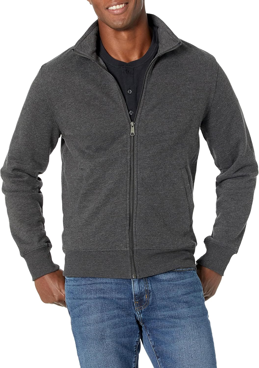 Amazon Essentials Men's Full-Zip Fleece Mock Neck Sweatshirt
