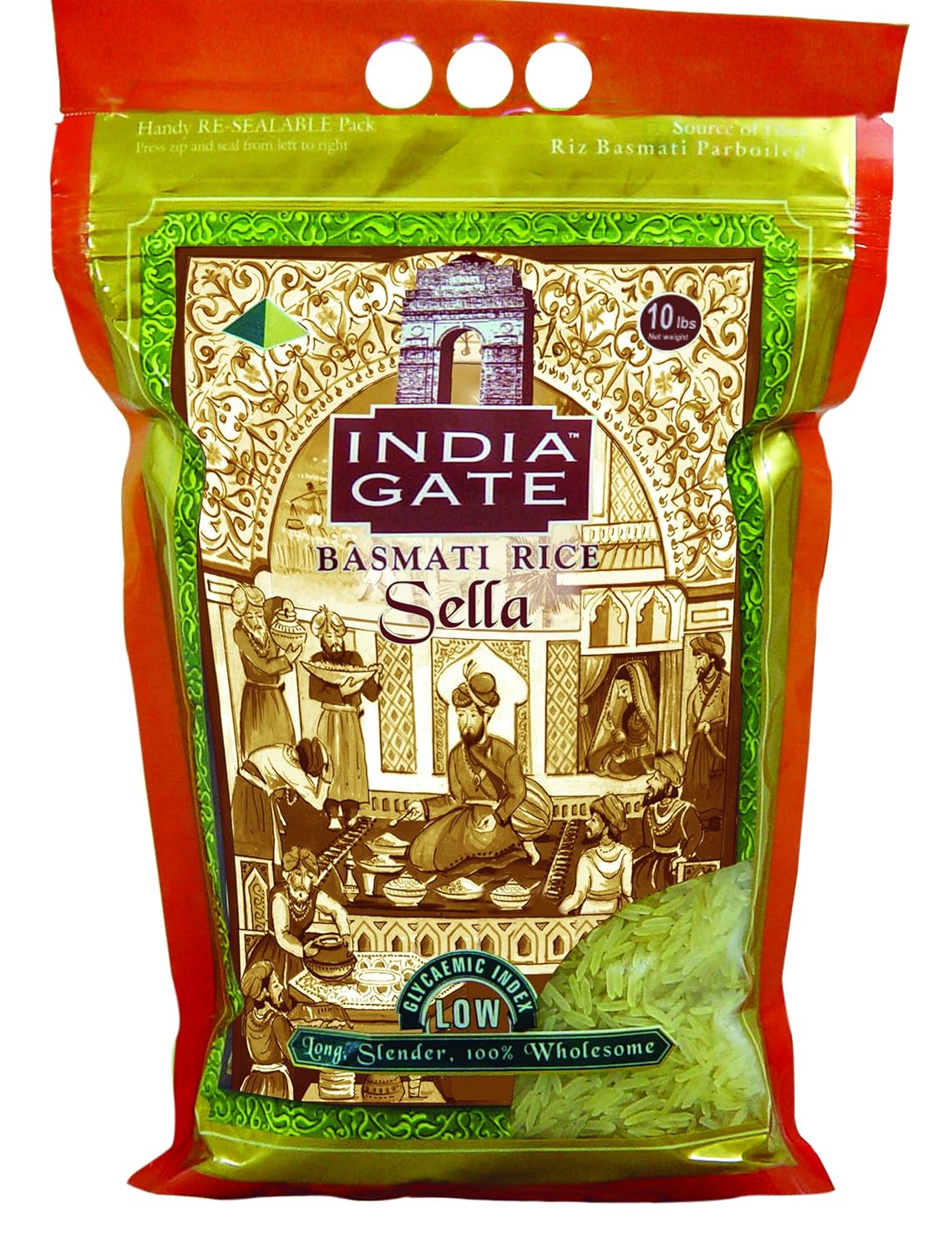 India Gate - Parboiled Basmati Rice - Golden Sella, 10 Pound Bag