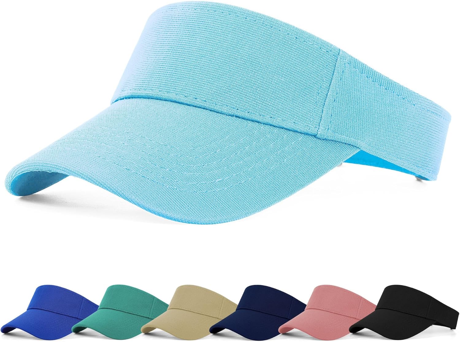 FCHUI Sun Visor Cap - Women Ponytail Baseball Cap for Women and Ladies, Long Peak Thicker Sweatband Adjustable Hat for Golf Cycling Fishing Tennis Running Jogging Visor Hats for Men