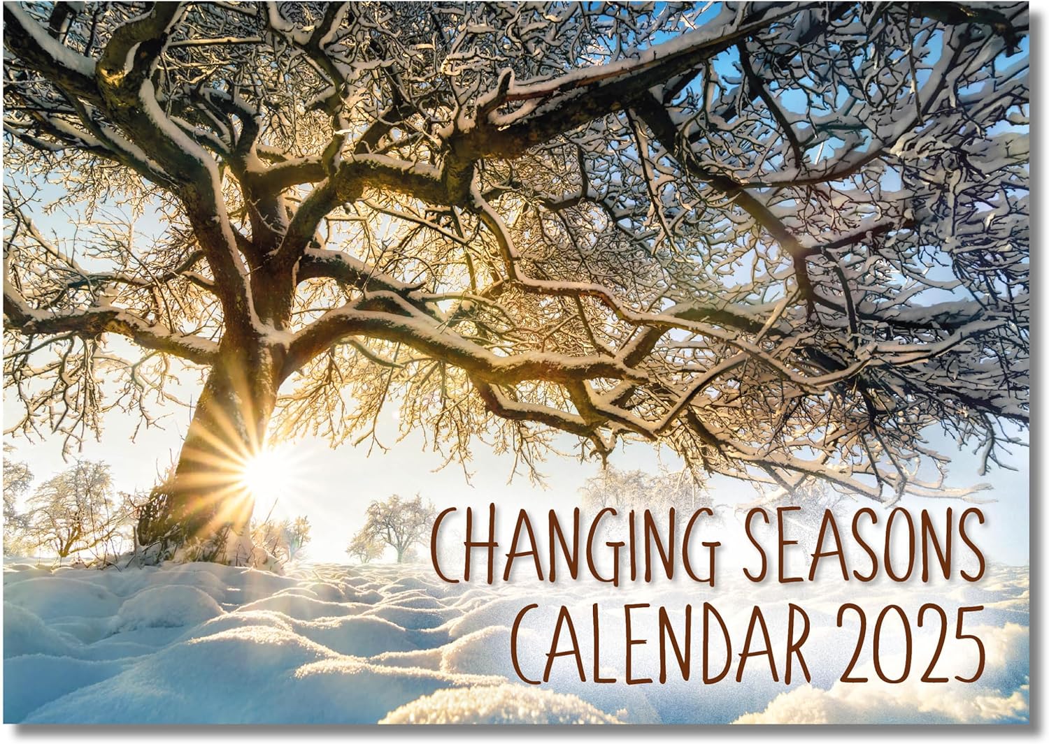 2025 A4 Changing Seasons Calendar. One Month to View. A3 when open. Wall Calendar by Absolutely Yours.