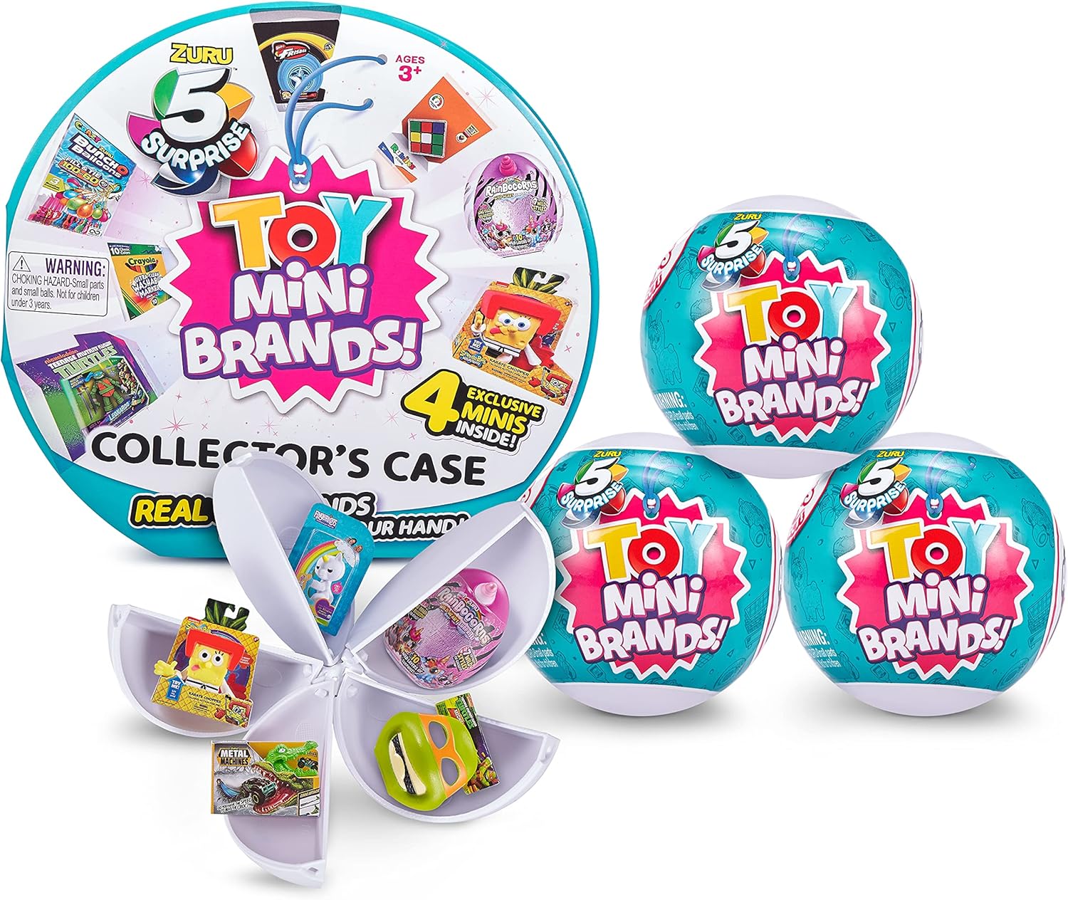 5 Surprise Toy Mini Brand Series 1 Collector's Kit - Amazon Exclusive Mystery Capsule Real Miniature Toys by Zuru (3 Capsules + 1 Collector's Case), Multicolor