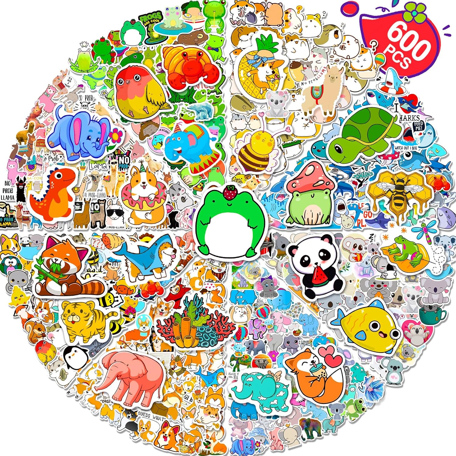 Arme 600Pcs Animal Stickers Pack, Colorful Vinyl Stickers for Water Bottles Computer Skateboad Phone Notebooks, Cute Animal Stickers Waterproof, Pet Stickers for Toddlers Kids Teens Girls Boys