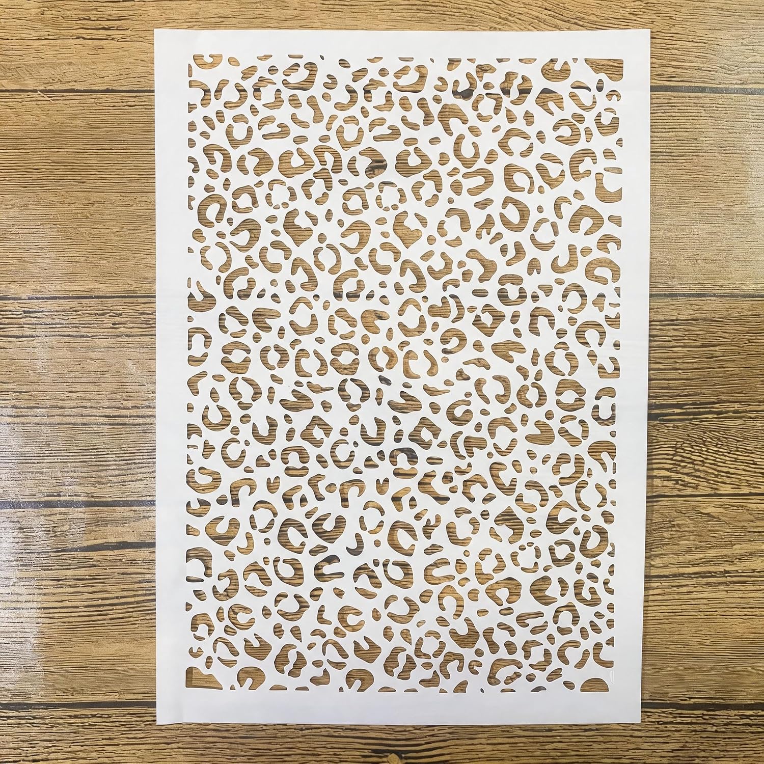 TIAMECH A4 Reusable Leopard Cheetah Spots Stencil for Painting