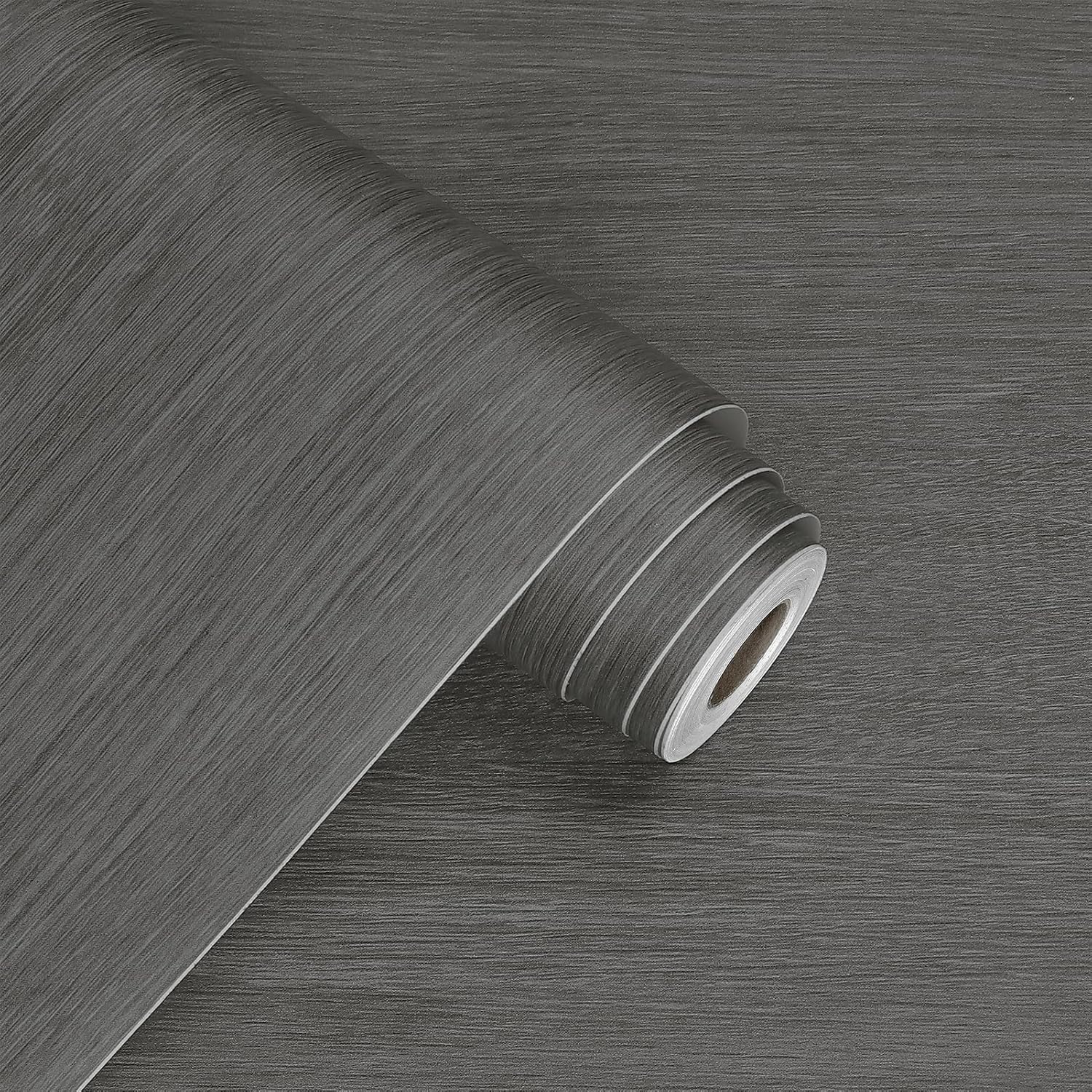 WESTICK Grey Wood Contact Paper for Countertops Waterproof Wooden Wallpaper Peel and Stick Vintage Dark Wood Grain Contact Paper for Cabinets End Table DIY Self Adhesive Wooden Vinyl Wrap 80"x15.8"