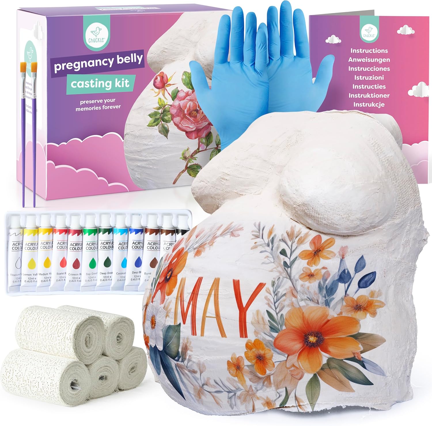 Bump Casting Kit for Creating a 3D Model Keepsake of Pregnant Belly