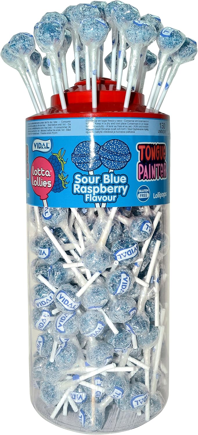 Vidal Lollipops Sour Blue Raspberry (Pack of 150)