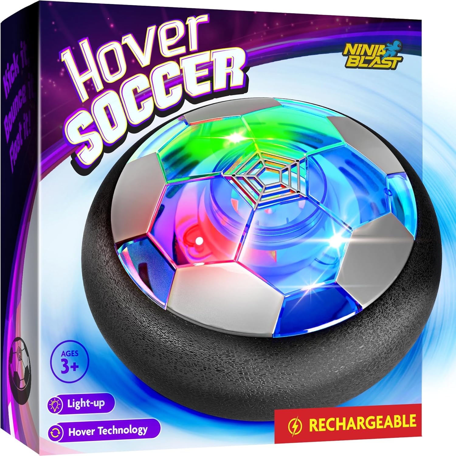 Hover Soccer Ball for Kids - Boy Birthday Gifts - Indoor Toy Games Gift for Boys Age 6, 7, 8, 9, 10, 11, 12 Year Old - Light-Up Toys Game for Kid - 6-8, 8-12 - Gift for 8 Year Olds (Single)