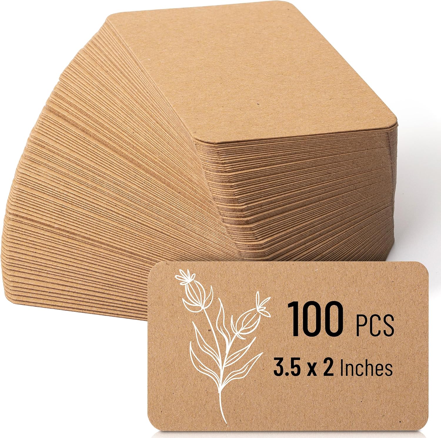 Mr. Pen Mini Note Cards, 3.5'x2.1', 100 Pack, Blank, Kraft Paper