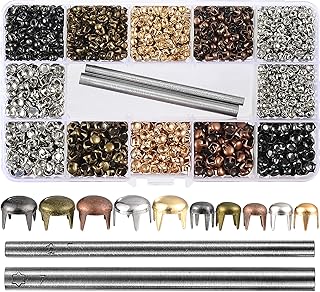 2700 Pcs Mixed Color Claw Beads Nailhead Round Dome Studs Assorted Kit with Setter Storage Box Punk Rivets Studs and Spikes for Leather Craft Clothes Belt Bag Shoes Bracelet Dog Collar Accessories DIY