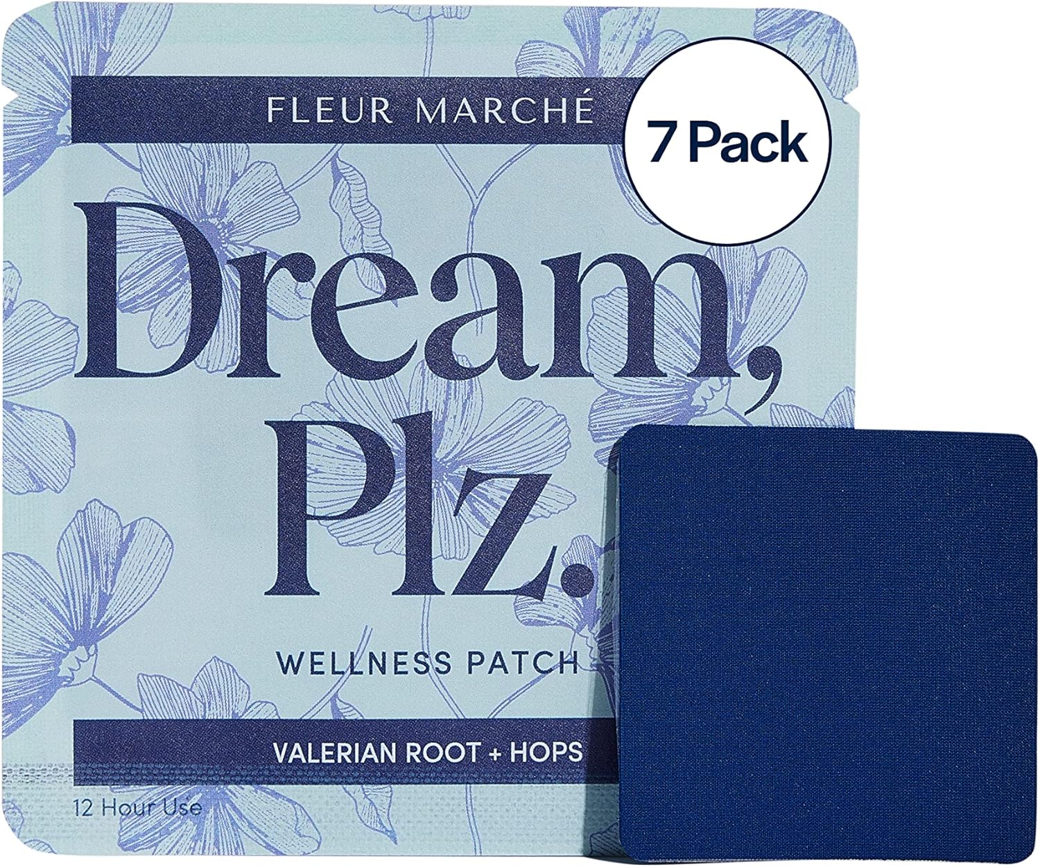 Fleur Marche Dream, Plz Botanical Sleep Patch - Better ZZZ's with Valerian Root, L-Theanine, Lavender Oil & Hops - Natural Sedative - Highly Bioavailable - 7 Patches
