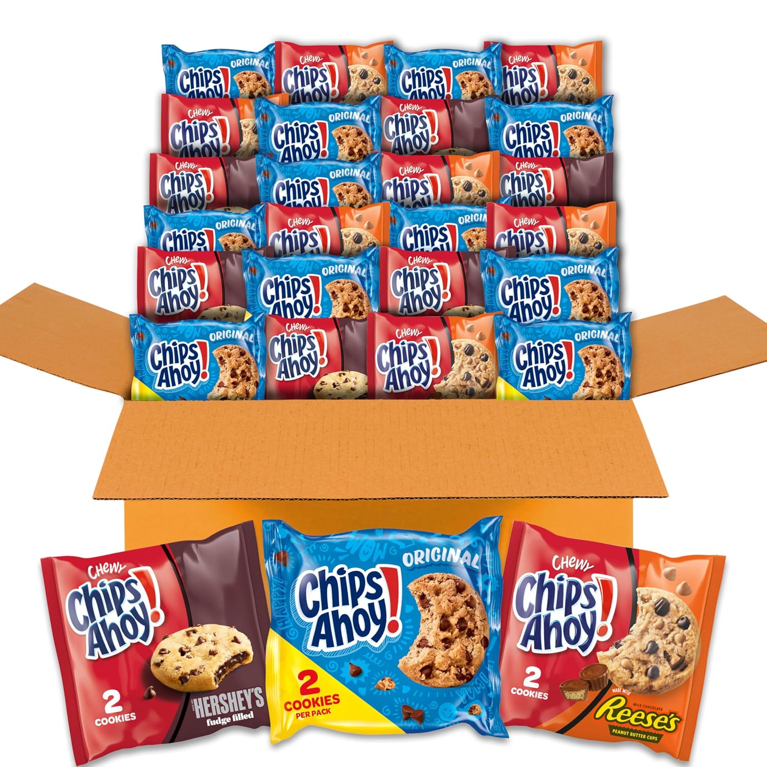 CHIPS AHOY! Cookies Variety Pack, 3 Flavors, 50 Snack Packs